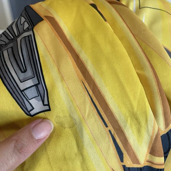 Transformers Bumblebee Costume Boys Sz S 4-6 Padded Jumpsuit Mask Yellow Muscles - Picture 7 of 7